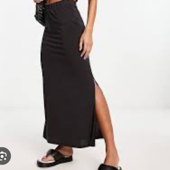 Vintage Y2K Moschino Jeans black long skirt long slit never worn s.40/6 Italy - Picture 1 of 11